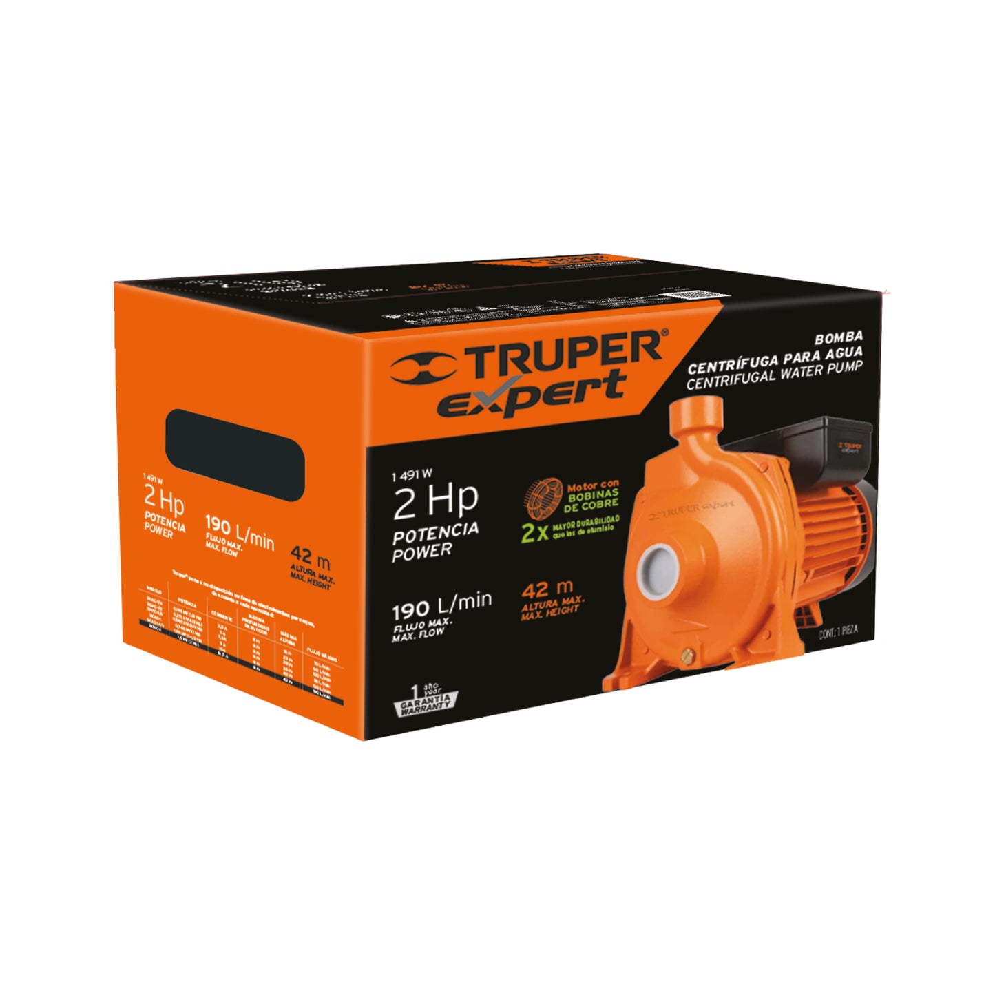 Bomba centrífuga para agua modelo europeo, 2 HP, EXPERT
