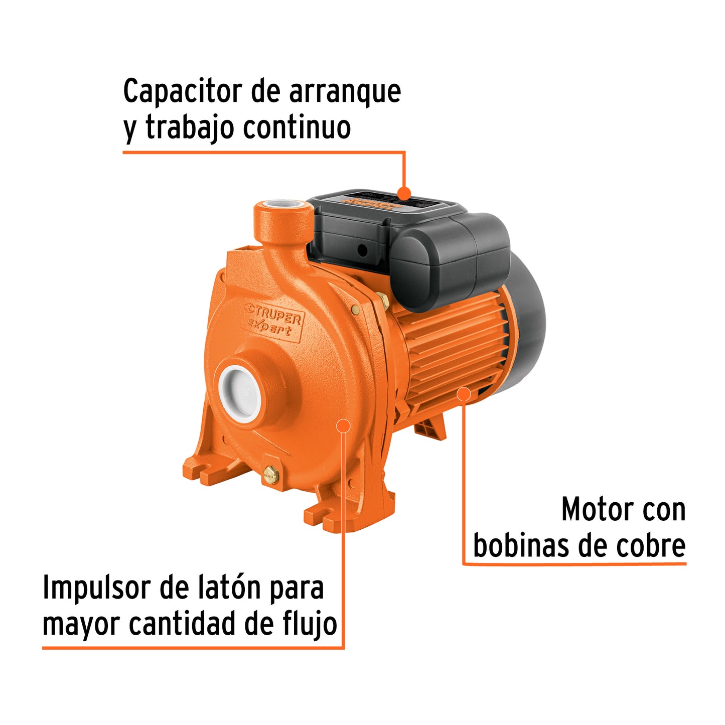 Bomba centrífuga para agua modelo europeo, 2 HP, EXPERT